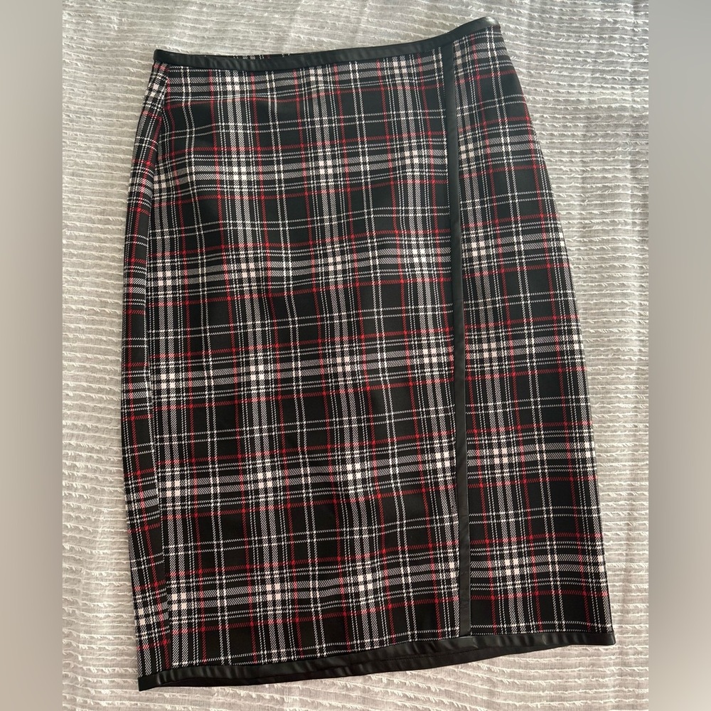 Cato Plaid Midi Pencil Skirt